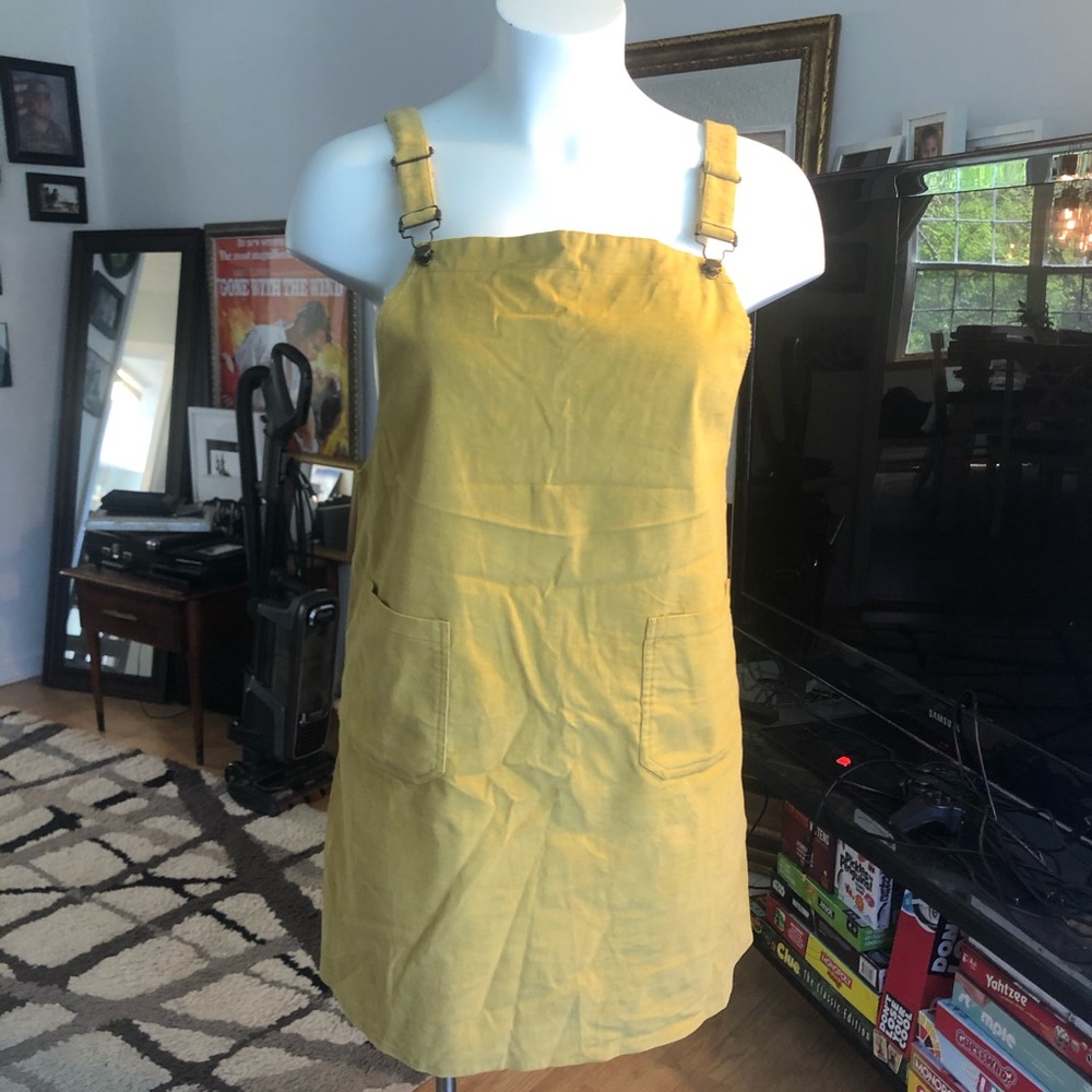 Mustard yellow corduroy overall jumper 3xl